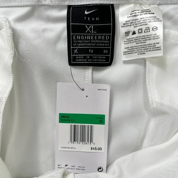 Nike Team Baseball Pants White Black Piping XL Extra Large Mens BQ5489-111
